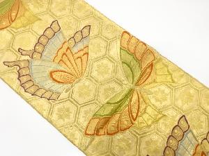 佐賀錦　蝶に花亀甲模様織り出し　袋帯